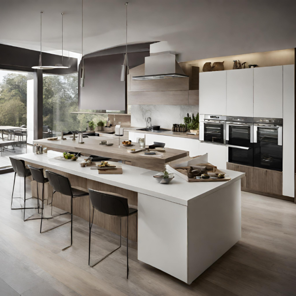 création d'une cuisine sur mesure avec îlot central à Hyères